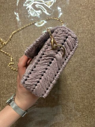 Borsetta rosa cipria glitter fatta a mano