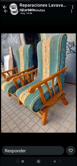 Sillones madera - tela