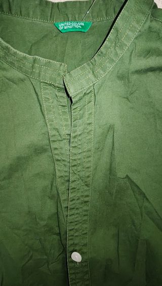 Camisa Benetton verde oliva mujer original