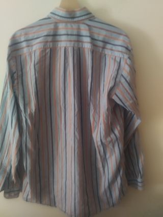 Camisa Lacoste azul y marrón - M