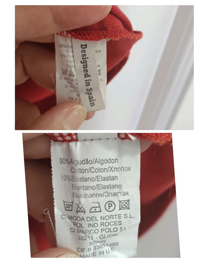 Camiseta roja estampada