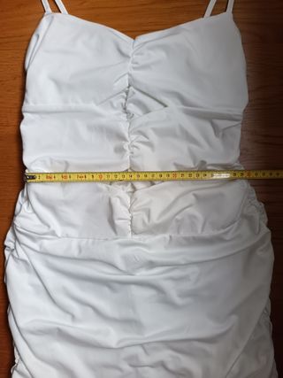 Vestido blanco fruncido - corto