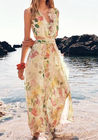 Vestido Zara floral S- multicolor