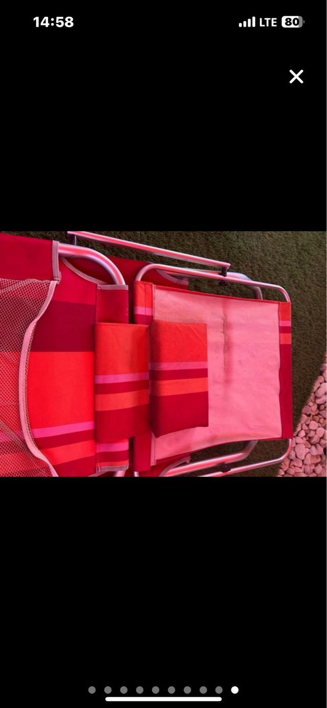 Tumbona Plegable Roja y rosa