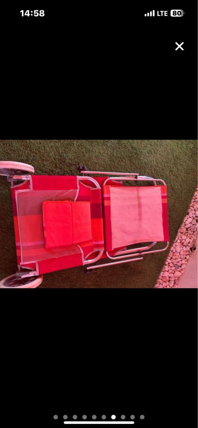 Tumbona Plegable Roja y rosa