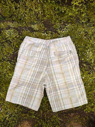 USADO-Bermuda Zara cuadros marrón beige S-1048