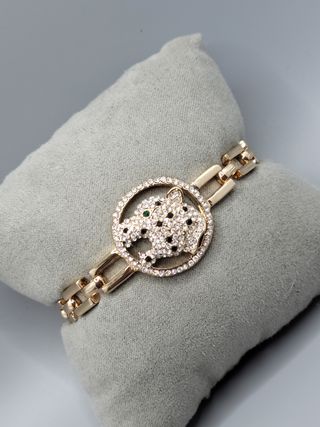 Pulsera leopardo dorada