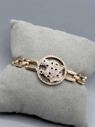 Pulsera leopardo dorada
