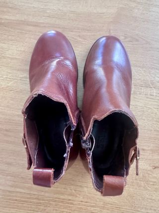Botines Zara Piel Marrón Talla 33