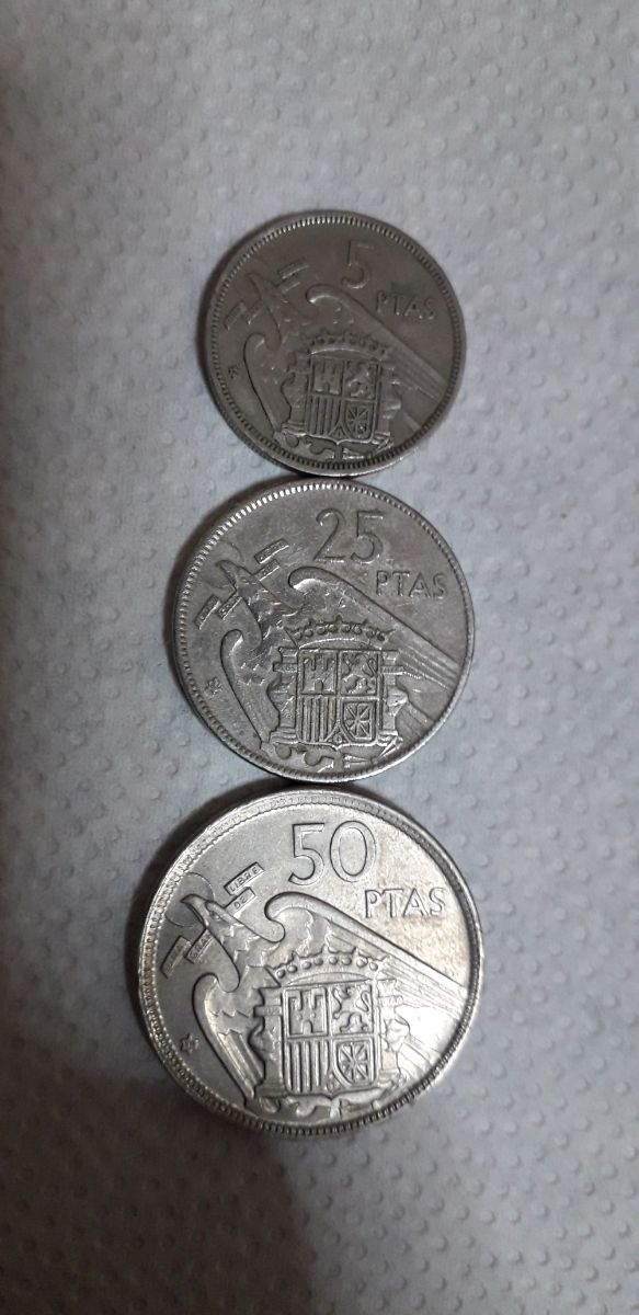 3 Monedas España - 5, 25, 50 Ptas