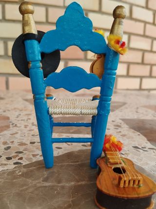 Miniaturas Flamenco: Silla, sombrero, guitarra