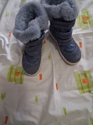 Botas Nieve Infantiles - Azul talla 30 ,piel ante