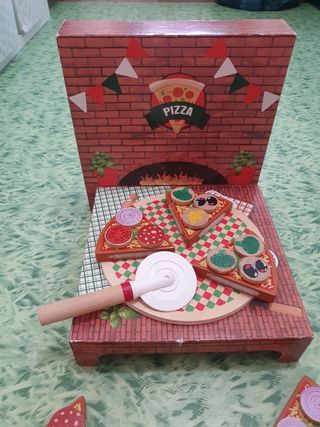 Pizzería juguete madera