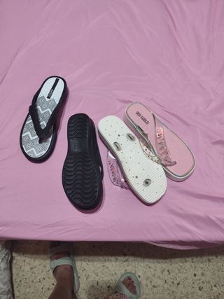 2 Sandalias ORSO - Negras y Rosas