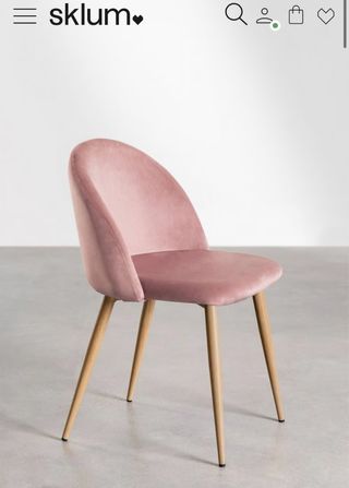 4 sillas sklum terciopelo rosa