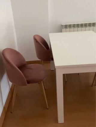 4 sillas sklum terciopelo rosa