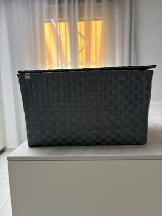 Cesto Pagnossin Grigio scuro intrecciato Handmade