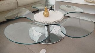 Mesa centro cristal - moderna
