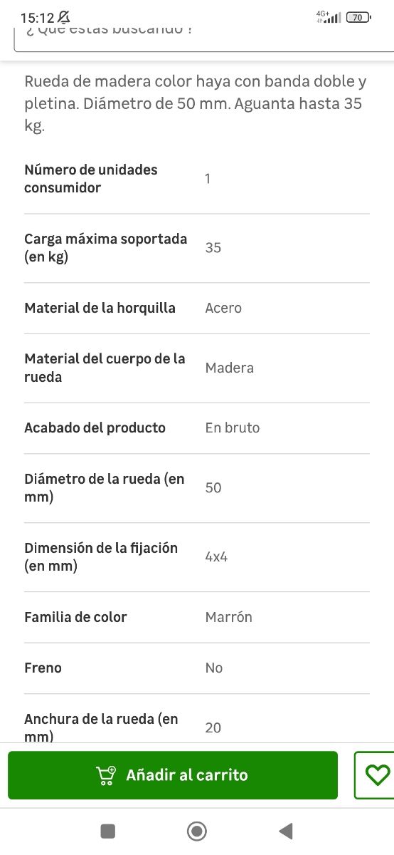 4 Patas giratorias madera-metal