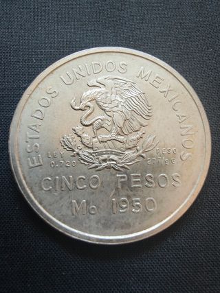 Moneda  Ferrocarril Sureste México 1950