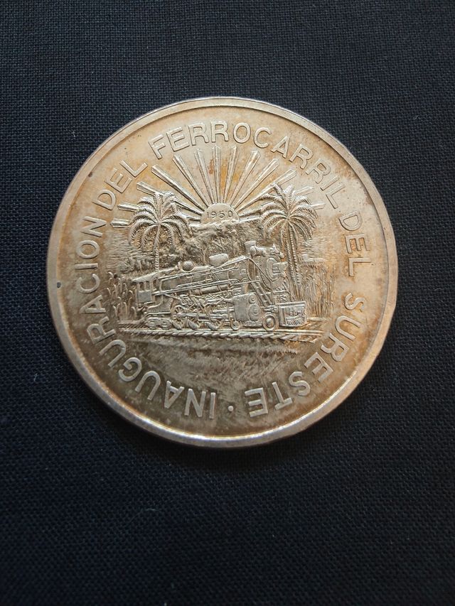 Moneda  Ferrocarril Sureste México 1950