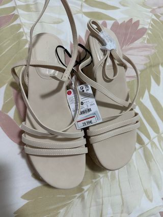 Sandalias cuña beige - Nº 38