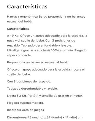 Hamaca bebé Jané - estrellas grises