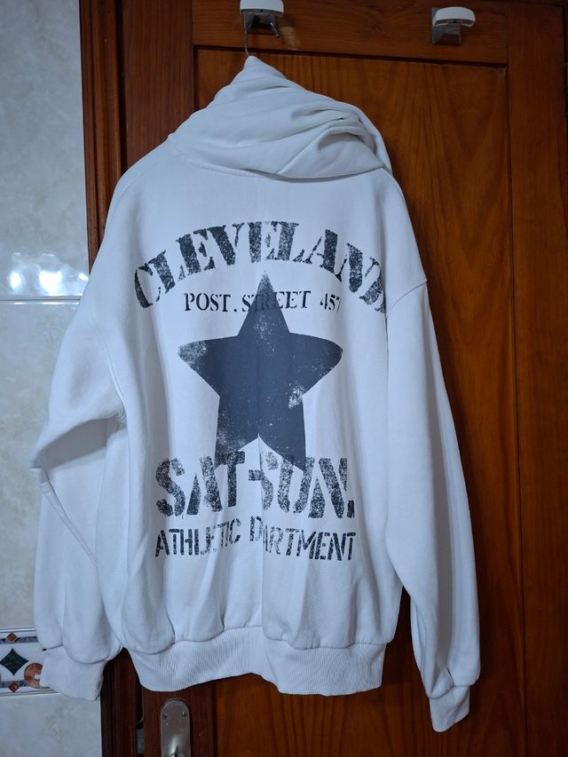 Sudadera blanca Cleveland Ohio talla S