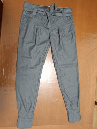 Pantalón chino gris - cintura alta