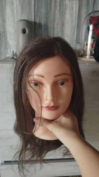 Maniquí cabeza cabello natural largo