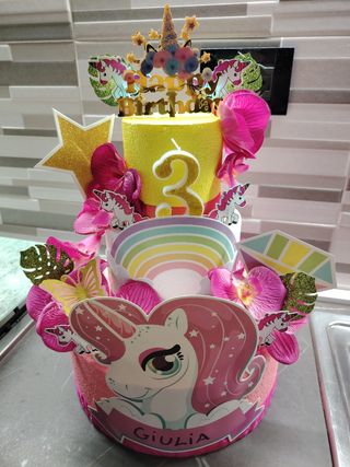 Torta finta unicorno
