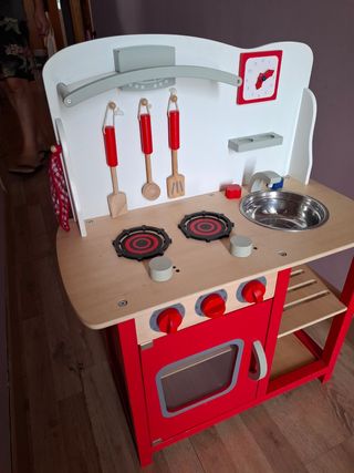 Cocinita madera niños - Roja