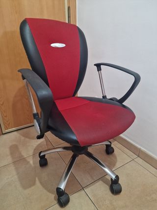 Silla oficina roja - cuero sintético