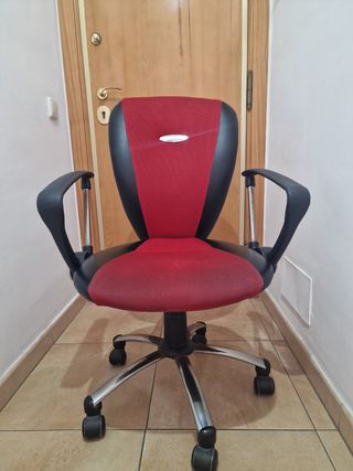 Silla oficina roja - cuero sintético