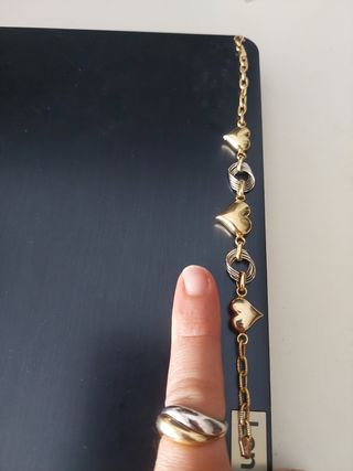 Elegante brazalete y anillo oro 18k 