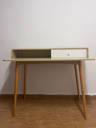 Escritorio madera blanco-beige