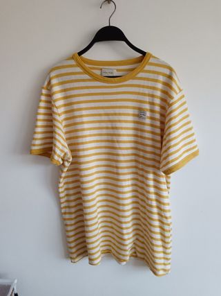 Camiseta rayas Scalpers - amarilla y blanca