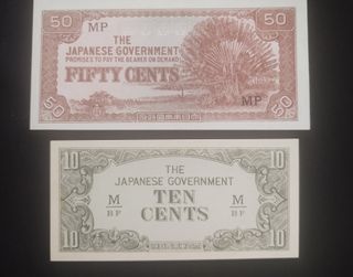 Billetes Malasia WWII x 8 Ocupacion Japonesa