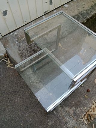 Mesa cristal vintage plata