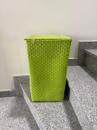 Cesto lavanderia verde con coperchio. Pagnossin 