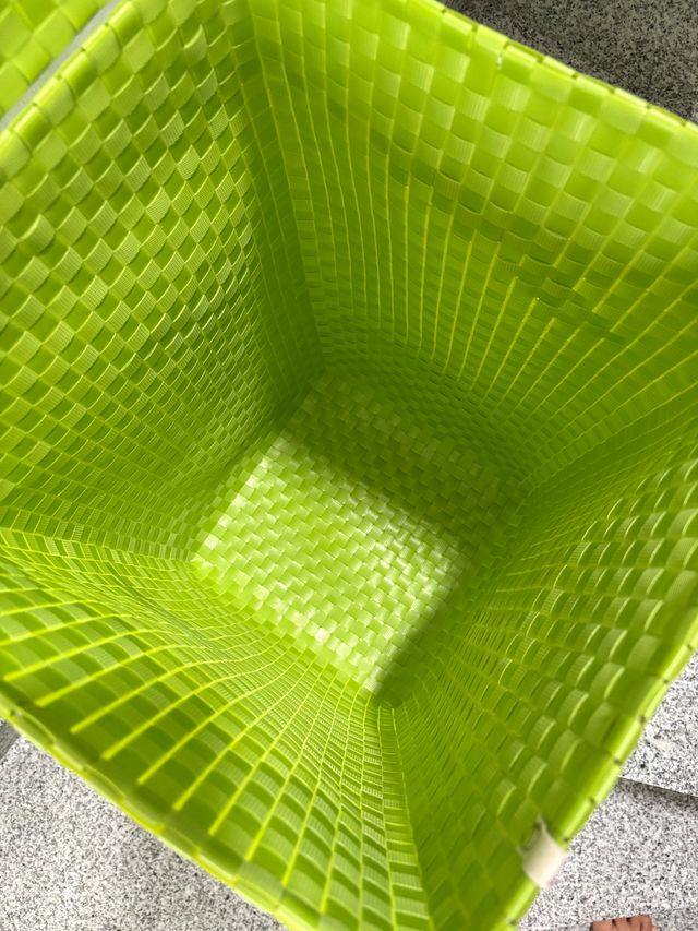 Cesto lavanderia verde con coperchio. Pagnossin 