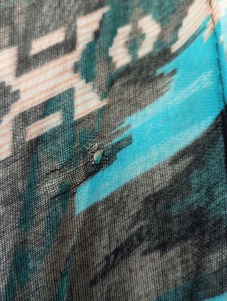 Kimono estampado turquesa e preto