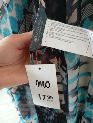Kimono estampado turquesa e preto