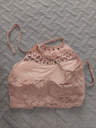 Top encaje rosa palo talla S