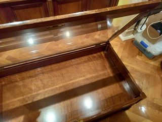 Mesa centro madera cristal