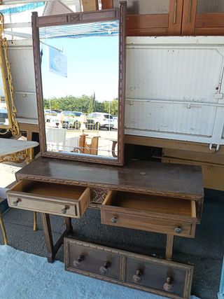 Recibidor antiguo 3 piezas madera