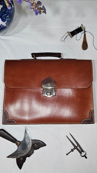 Cartera Piel hecha a mano - Marrón/Cuero oscuro