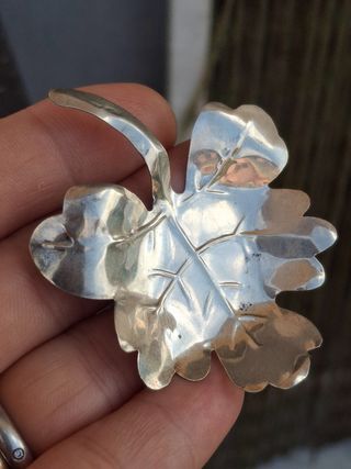 Foglia di vite argento 800