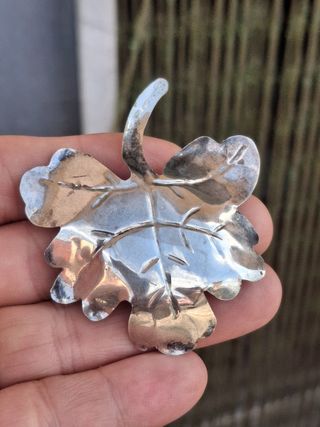 Foglia di vite argento 800