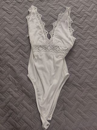 Body encaje blanco Pull&Bear - Talla XS